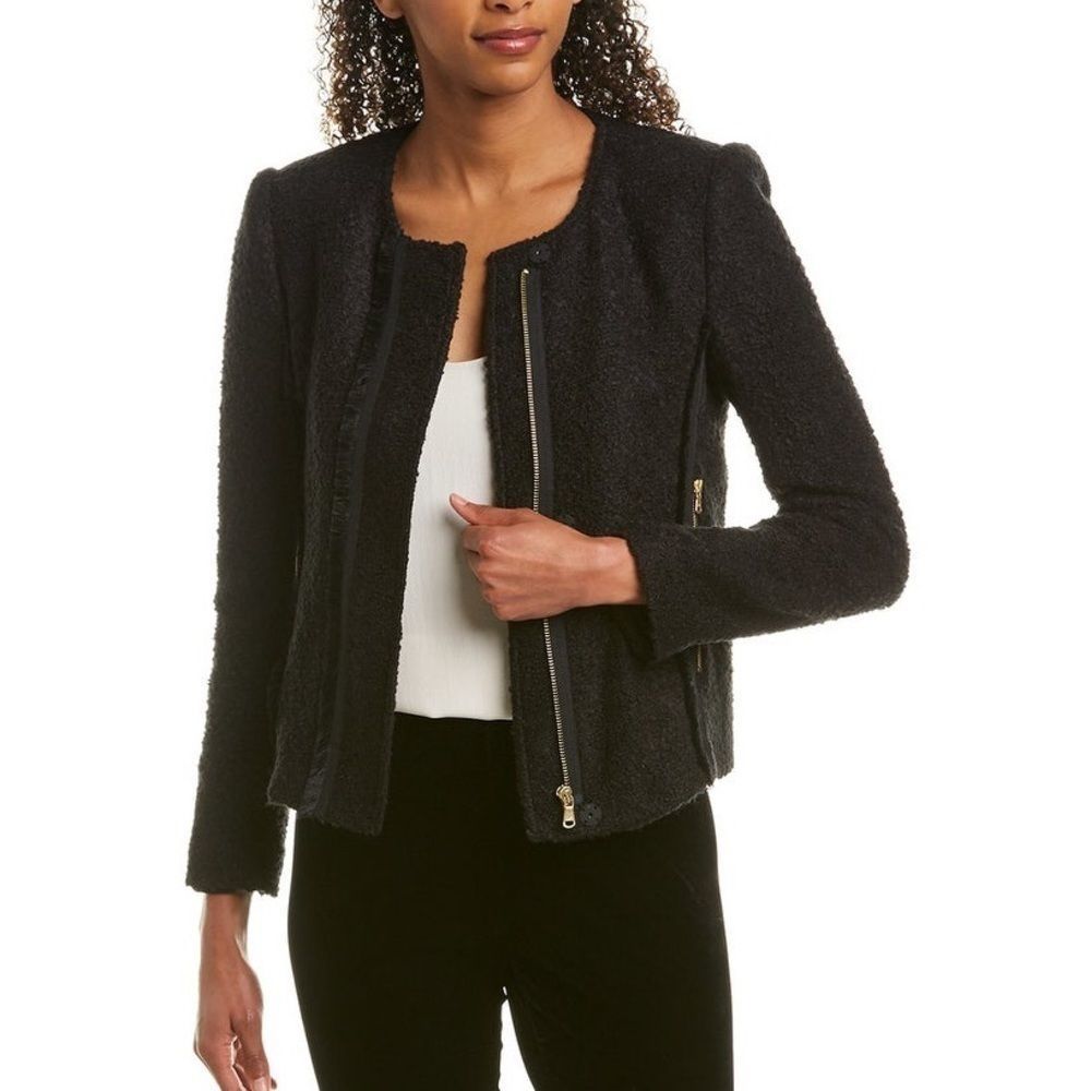 Donna Karan Black Label Boucle Black Jacket 10